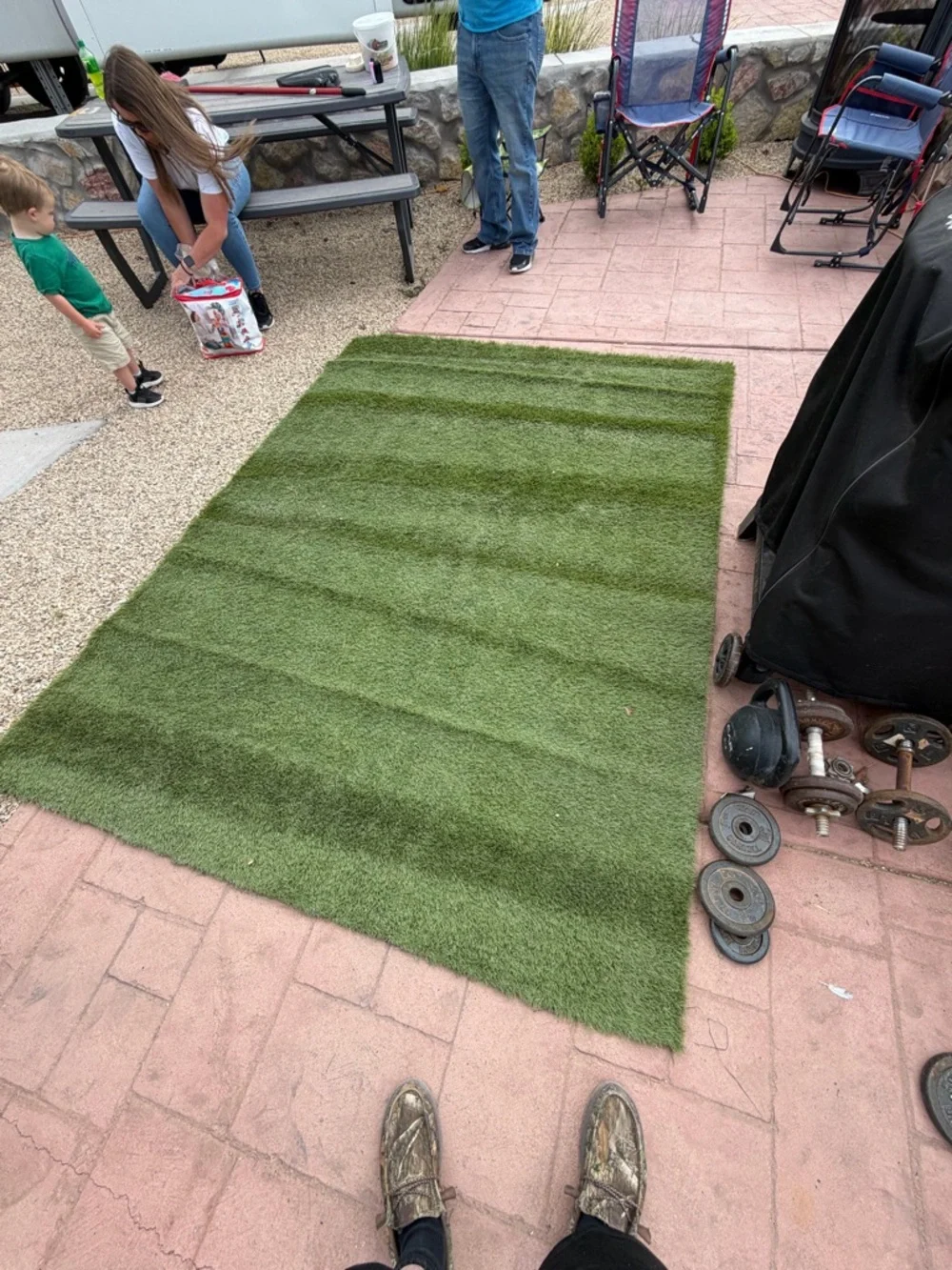 NYDJ Green Outdoor Artificial Grass Door Mat